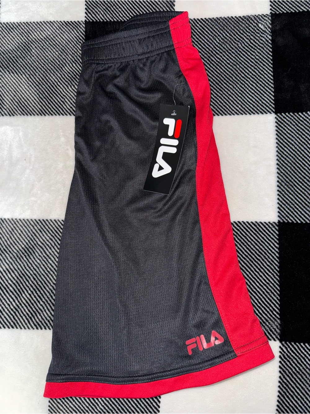 Fila Black & Red Boys Athletic Shorts